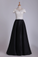 2022 V Neck A Line Prom Dresses Short Sleeves Satin With Applique Floor Length