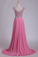 2022 Scoop Prom Dresses Cap Sleeves A Line With Beading Sweep Train