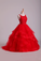 2022 Red Scoop Ball Gown Tulle Floor Length With Beading