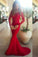 2022 Prom Dresses Mermaid/Trumpet Spandex With Applique Sweep Train Red