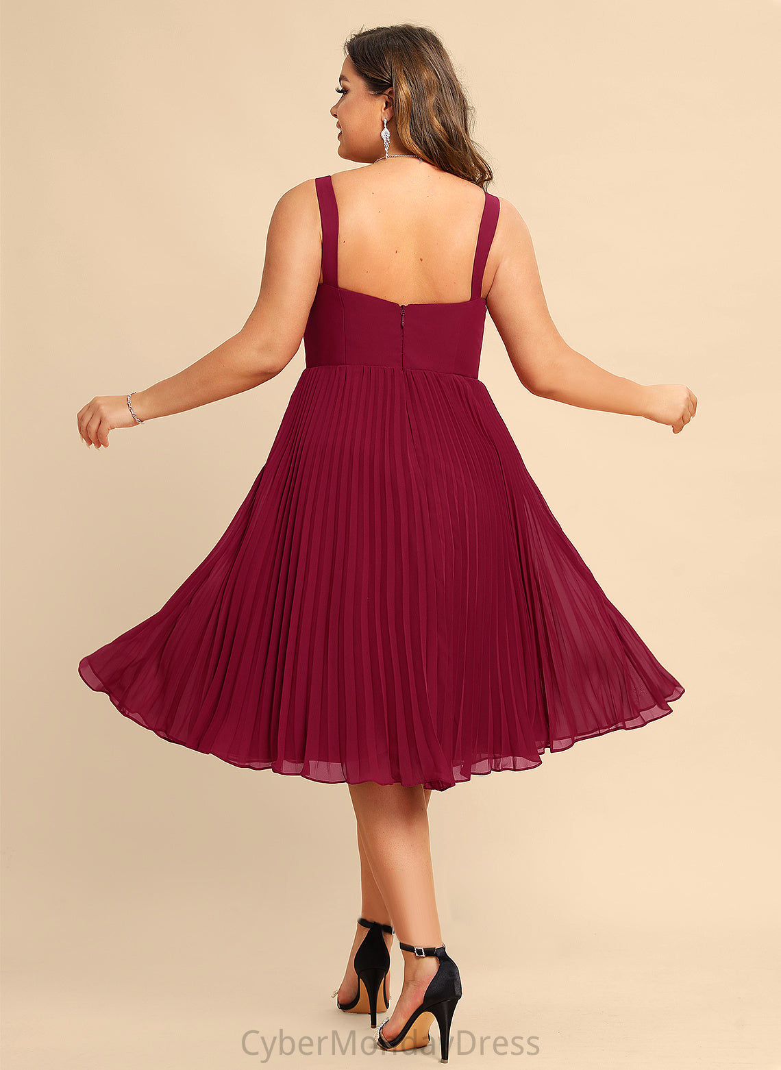Cocktail Dresses Cocktail Chiffon With Philippa Dress Knee-Length Square Pleated A-Line Neckline