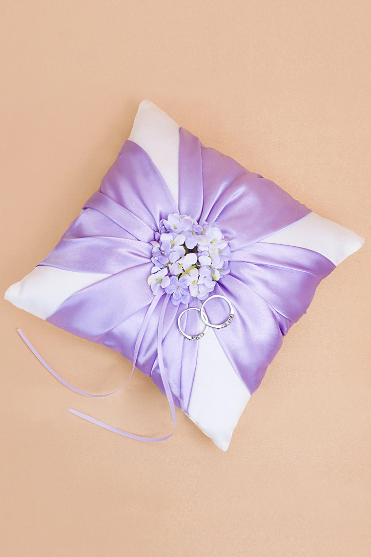 Floral Design Ring Pillow Satin