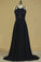 2022 Bridesmaid Dresses Scoop A Line Chiffon With Slit Open Back