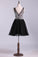 2022 V-Neck Homecoming Dresses A-Line Short Beaded Bodice Tulle