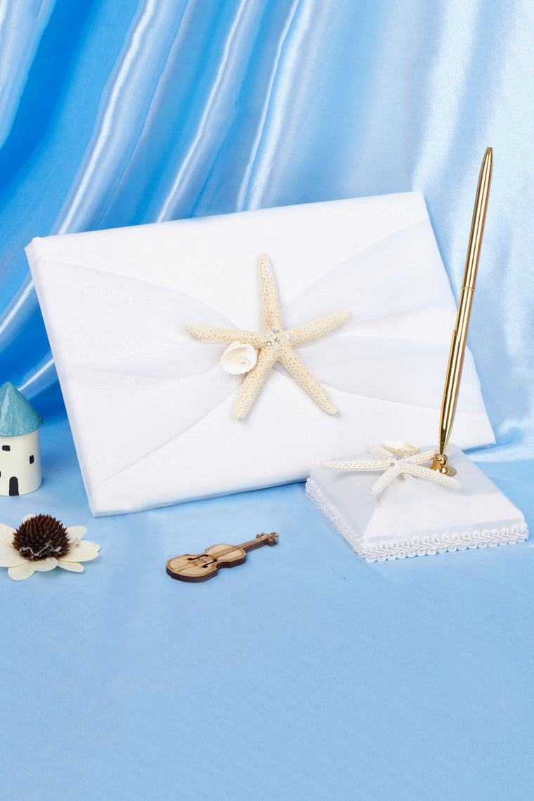 Starfish And Seashell Guestbook & Pen Set