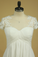 2022 Plus Size Scoop A Line Wedding Dresses Chiffon With Applique