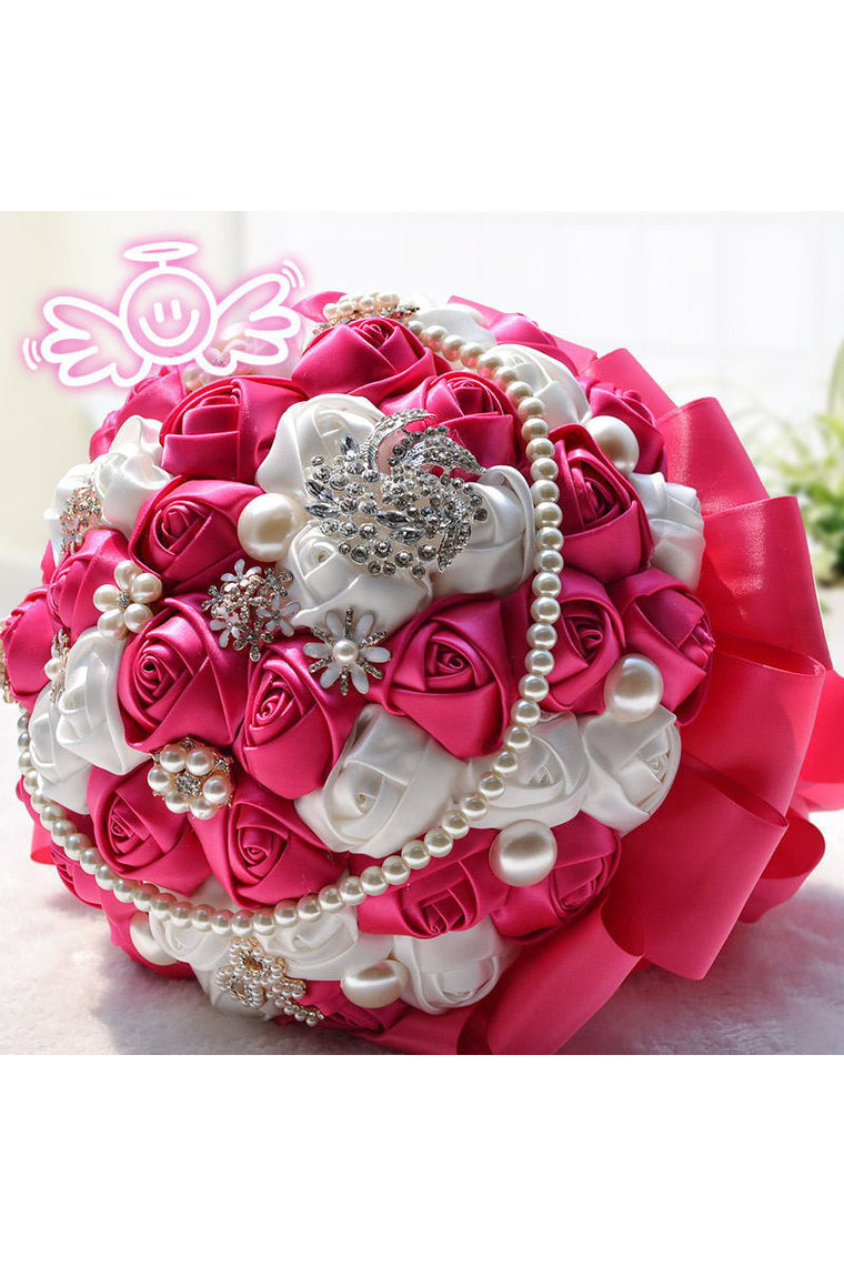 Elegant Round Satin Bridal Bouquets