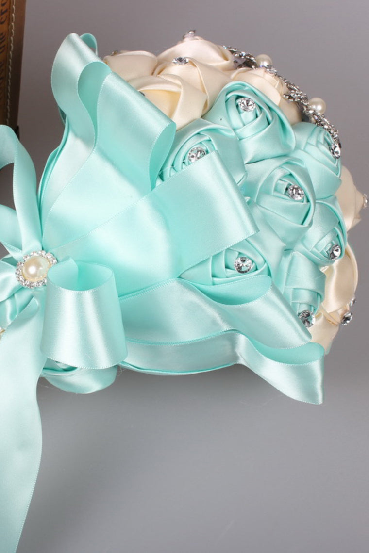 Lovely Round Satin/Ribbon Bridal Bouquets