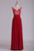2022 Prom Dress Spaghetti Straps A Line Chiffon With Applique And Beads