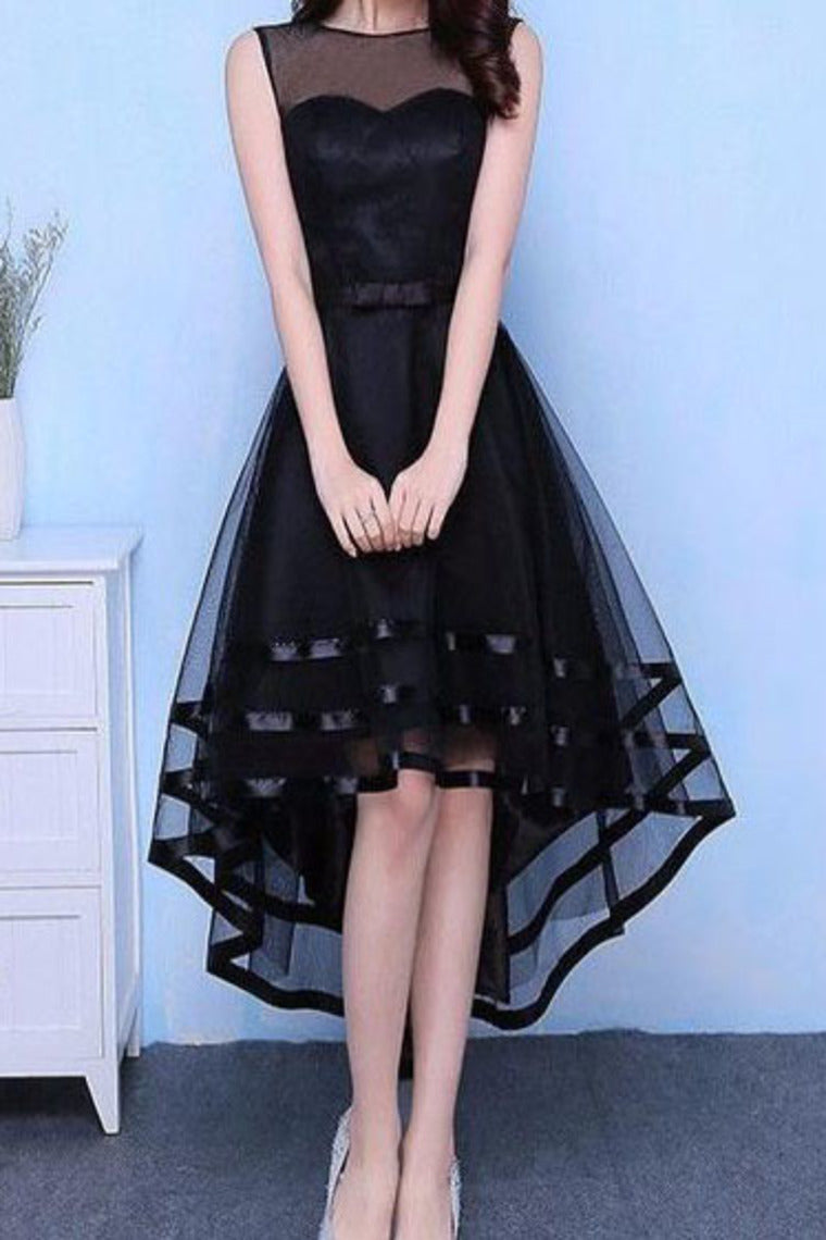 2024 Asymmetrical Scoop Prom Dresses A Line Tulle With Sash