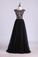 2024 Scoop A-Line Prom Dress Floor-Length Full Beaded Bodice Champagne Tulle