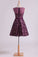 2024 Grape Homecoming Dresses Scoop A Line With Sash And Beads Short/Mini