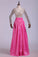 2022 Prom Dresses V Neck A Line Taffeta With Beading Floor-Length Long Sleeves