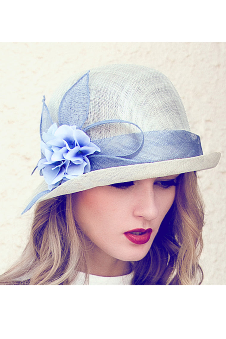 Ladies' Attractive Cambric With Flower Bowler/Cloche Hat