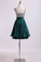 2024 Straps A Line Short/Mini Prom Dress Beaded Bodice With Pleated Waistband Chiffon