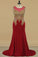 2022 Plus Size Prom Dresses Scoop Mermaid Spandex With Applique Sleeveless Burgundy/Maroon