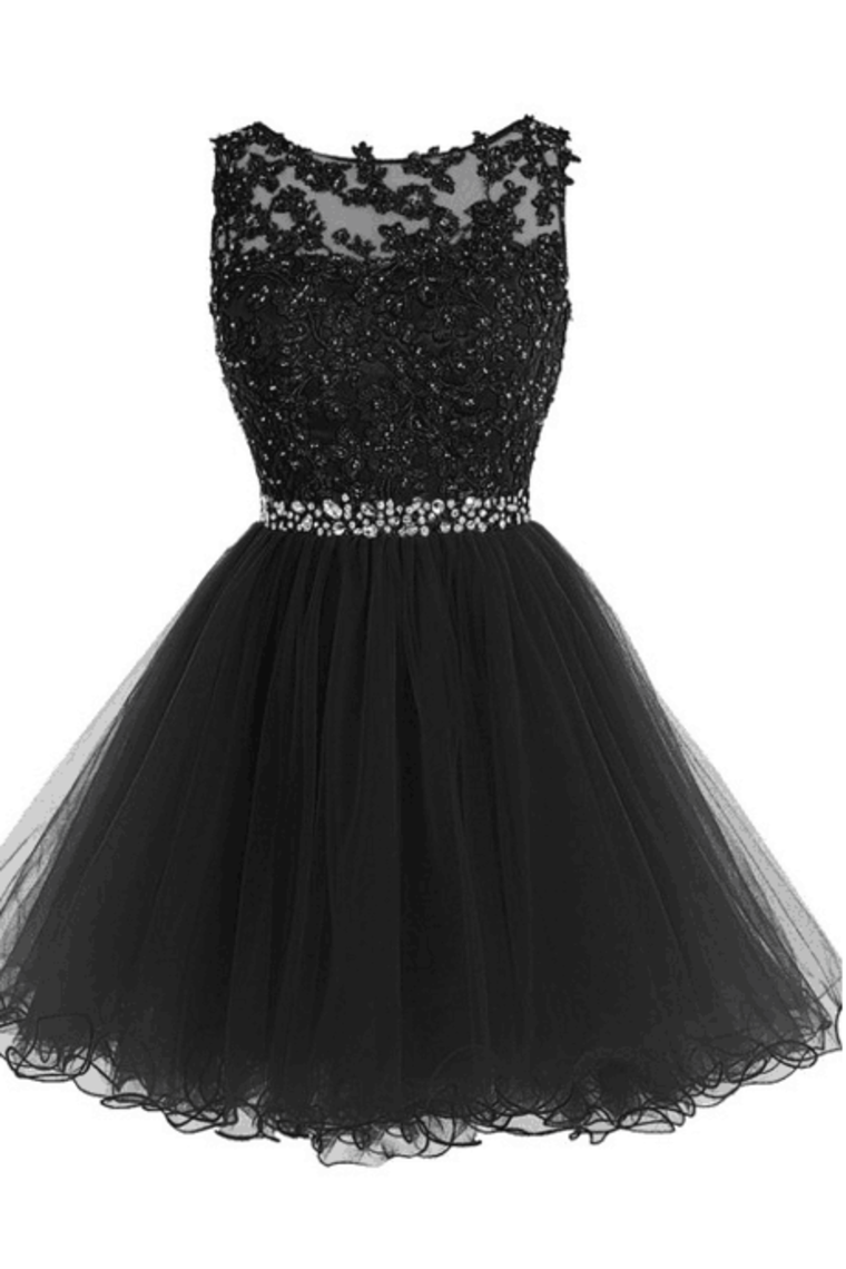 2022 Homecoming Dresses Scoop A Line Tulle With Applique And Beads