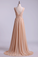 2022 Bridesmaid Dress V Neck A Line Floor Length Chiffon With Beads