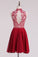 2022 High Neck Homecoming Dresses A Line Chiffon With Beading