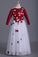 2022 Bicolor Flower Girl Dresses Short Sleeve Scoop A-Line Satin & Tulle