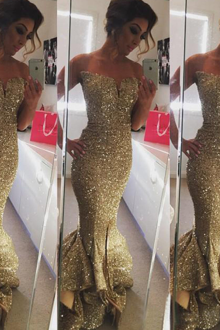 2022 New Style Prom Dresses Sequined Zipper Up