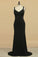 2022 Spaghetti Straps Prom Dresses Sheath/Column Spandex & Tulle With Beading & Applique