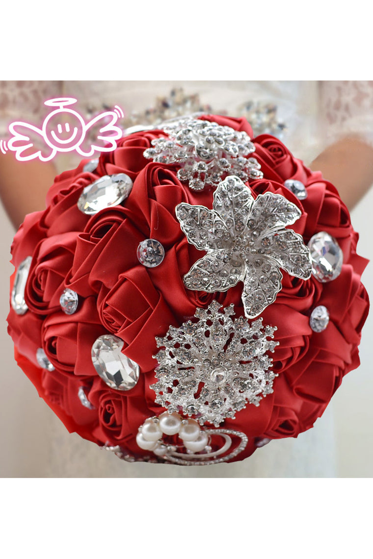 Sweet Round Satin/Silk Bridal Bouquets