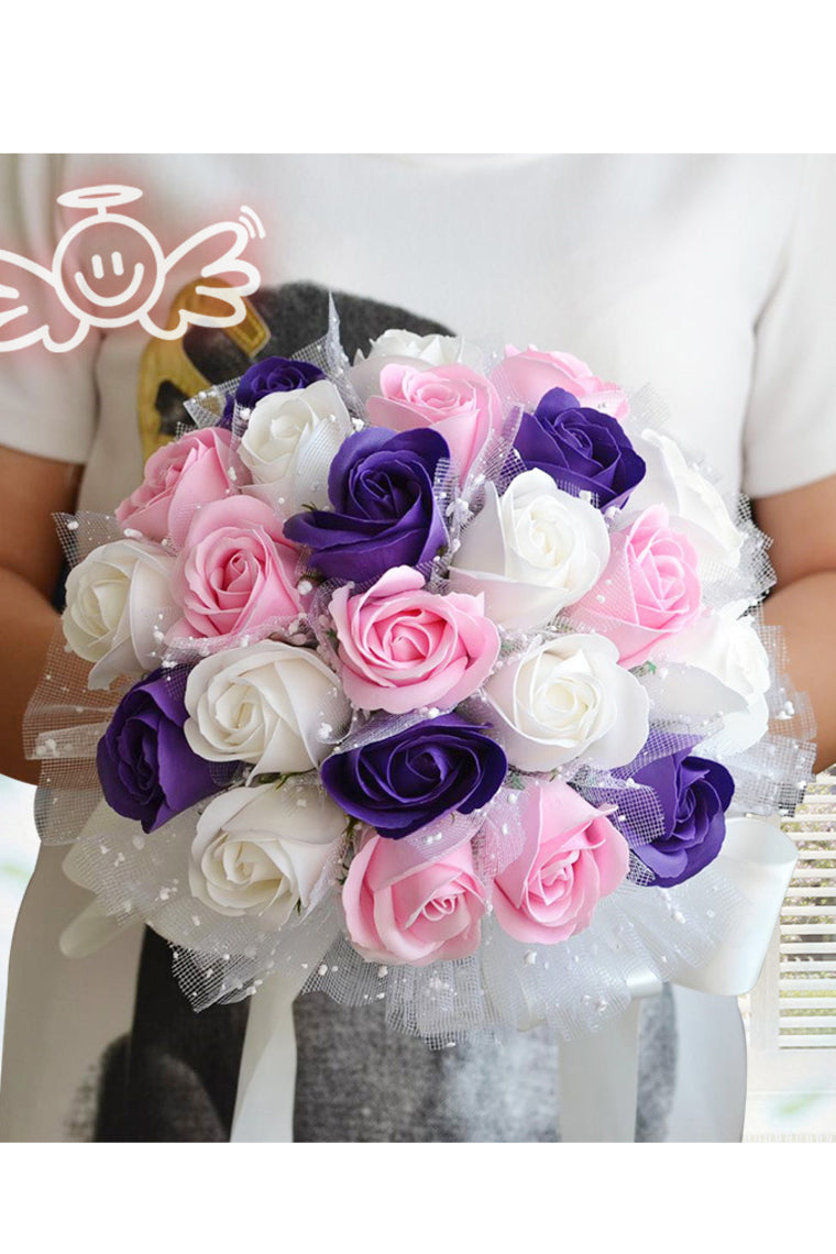 Lovely Round Satin Bridal Bouquets