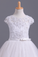 2022 Flower Girl Dresses Short Sleeves Scoop A Line With Applique And Ribbon Tulle