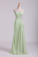 2024 Prom Dress Column Ruffled Bodice Beaded With Slit Floor Length