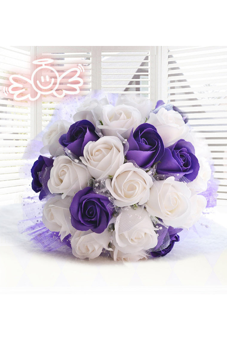 Lovely Round Satin Bridal Bouquets