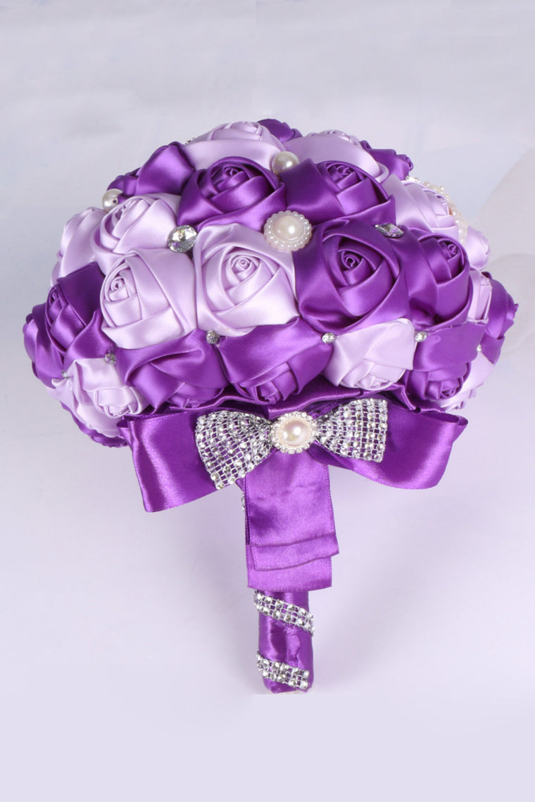 Round Satin/Peral/Brooch Bridal Bouquets