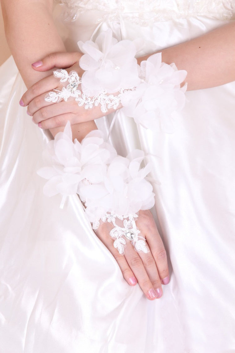 2024 Tulle Wrist Length Bridal Gloves #ST1018