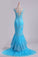 2022 Mermaid Evening Dresses Bateau Tulle With Applique Sweep Train