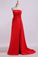 2022 Strapless Prom Dresses Column Sweep Train With Beading