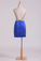 2022 Beaded Bodice V Neck Homecoming Dresses Sheath/Column Mini Satin&Tulle