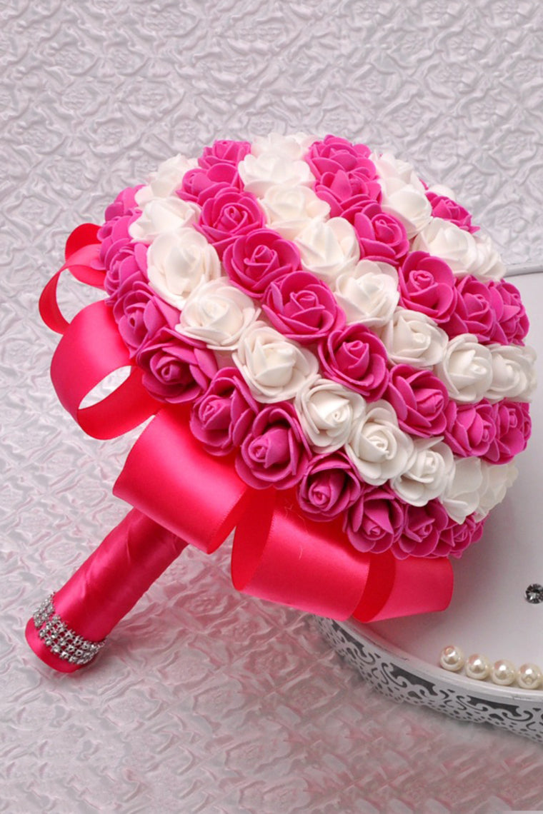 Beautiful  Round Foam/Ribbon Bridal Bouquets