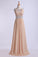 2024 Prom Dresses Scoop A Line Floor-Length Open Back Chiffon With Beading