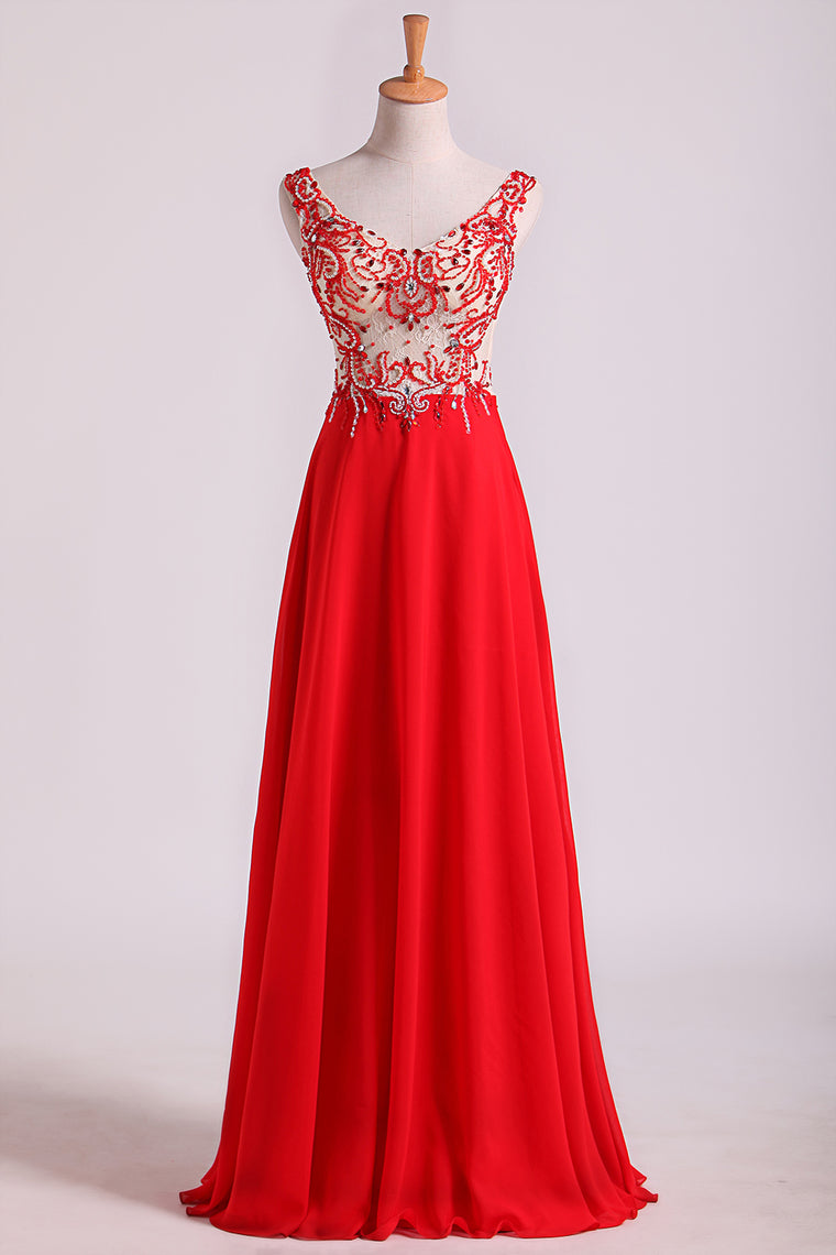 2022 Bicolor Off The Shoulder Floor Length Prom Dress Beaded Lace Bodice Chiffon