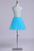 2024 Scoop Beaded Bodice Homecoming Dresses Tulle Short/Mini