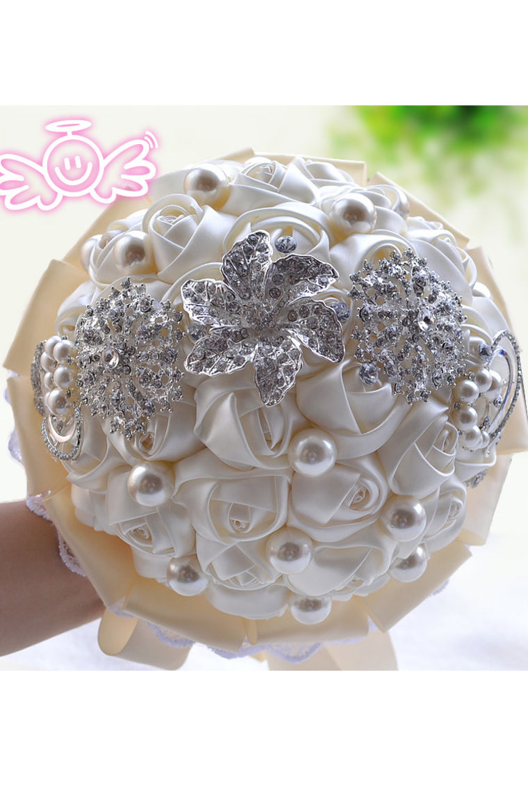 Shiny/Fascinating Round Satin Bridal Bouquets