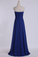 2022 Classic Prom Dresses Strapless A Line Chiffon Floor Length With Ruffles And Beads