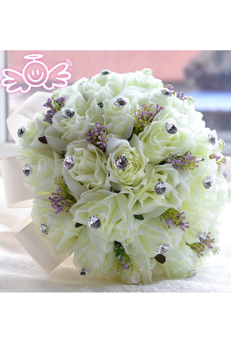 Gorgeous Round Artificial Silk Bridal Bouquets