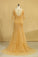 2022 Plus Size Half Sleeves V Neck Mother Of The Bride Dresses Mermaid Tulle With Applique Sweep Train Color Gold