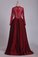 2022 Burgundy Asymmetrical Prom Dresses Long Sleeves Taffeta  & Tulle Hot