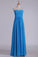 2022 A Line Sweetheart Ruched Bodice Prom Dress Chiffon Floor Length
