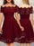 A-Line/Princess Lace Ruffles Bateau Short Sleeves Short/Mini Dresses Homecoming Dresses Annabella