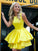 Homecoming Dresses A-Line/Princess Ruffles Scoop Satin Sleeveless Short/Mini Dresses Karen