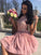 A-Line/Princess America Bateau Chiffon Applique Sleeveless Short/Mini Dresses Homecoming Dresses