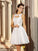 A-Line/Princess High Homecoming Dresses Neck Sleeveless Short Ireland Taffeta Cocktail Dresses